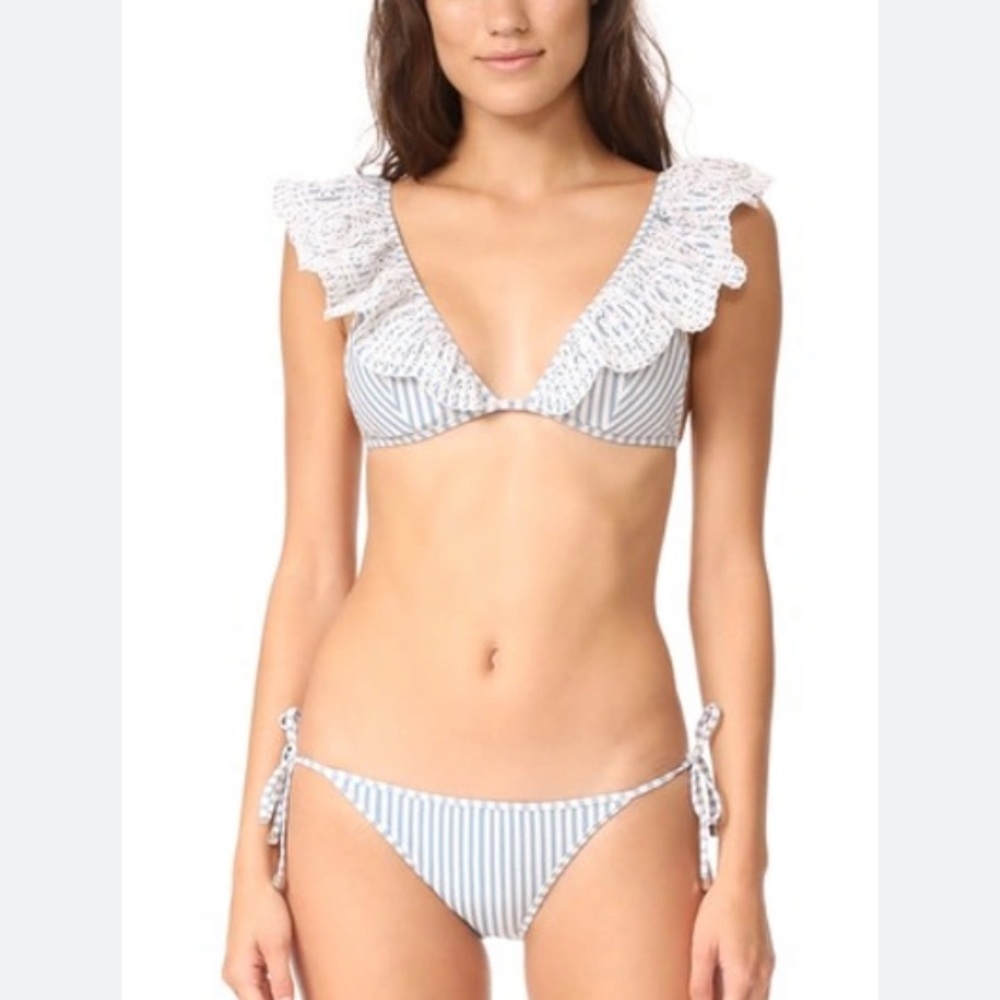 Zimmermann Meridian Blue Stripe Bikini - Size US 6-8